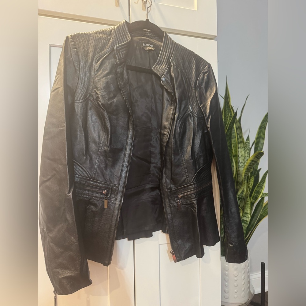 BEBE black leather jacket